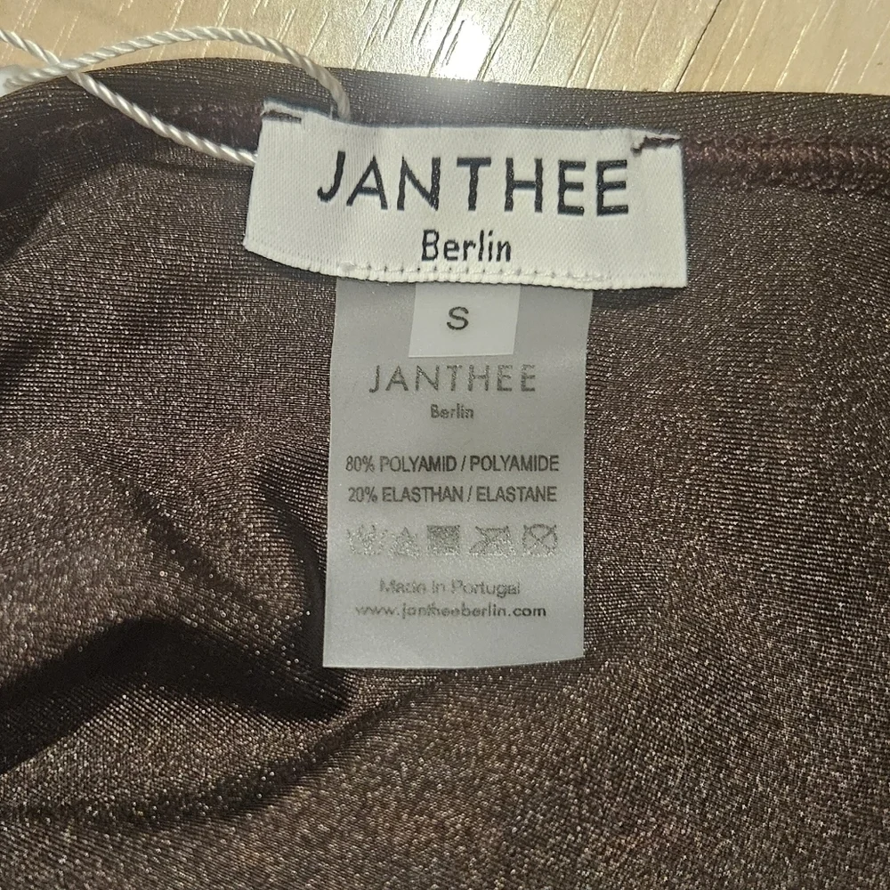 JANTHEE BERLIN Maya Cheeky High-waisted Bikini Bottom Brown-Mocha sz Small (2-4)